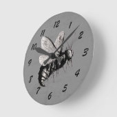 Große beängstigende Bienen-Schwarz-weiße Runde Wanduhr (Winkel)