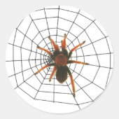 große beängstigende Spinne Runder Aufkleber (Vorderseite)