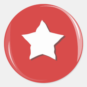 Große beängstigende White Star Red Runder Aufkleber