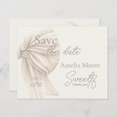 Große Beige Bow Boho Sweet 16 Save the Date (Vorne/Hinten)