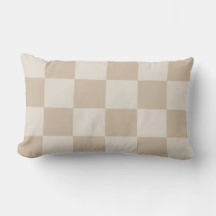 Große beige Karos Lendenkissen