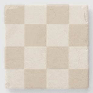 Große beige Schachbrettmuster Steinuntersetzer