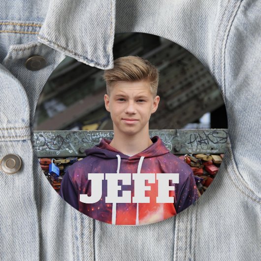 Große benutzerdefinierte Fototaste mit Namen Button (Beispiel)