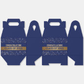 Große benutzerdefinierte Gold Royal Blue Graduate Geschenkschachtel (Ungeklappt)