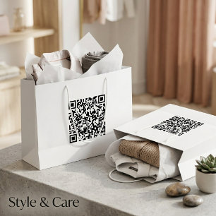 Große benutzerdefinierte Tasche mit QR-Code für Ma Geschenktüte