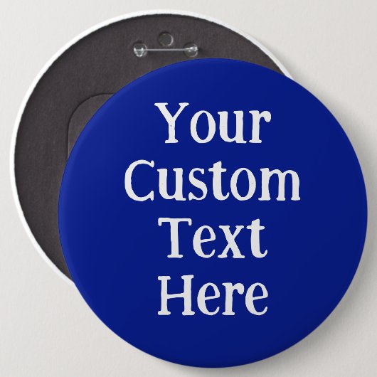 Große benutzerdefinierte Wörter Blue Button-On-Tas Button (Vorne & Hinten)