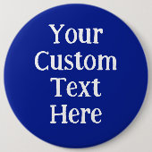 Große benutzerdefinierte Wörter Blue Button-On-Tas Button (Vorderseite)