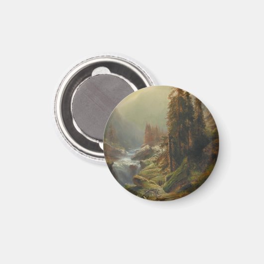 Große Berglandschaft - Albert Zimmermann Magnet (Vorderseite/Rückseite)