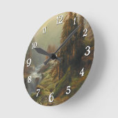 Große Berglandschaft - Albert Zimmermann Runde Wanduhr (Winkel)