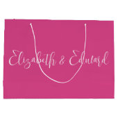 Große Beutel - Rosa und Weiß Geschenktüte (Rückseite)