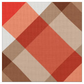 Große Bias Kariert, Coral Orange, Brown & Tan Stoff (Nahaufnahme)