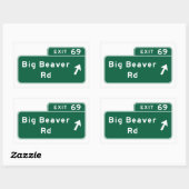 Große Biber-Straße, Verkehrsschild, Michigan, USA Rechteckiger Aufkleber (Blatt)