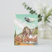 Große Biegung Nationalpark Vintage Reiseplakat Postkarte (Stehend Vorderseite)