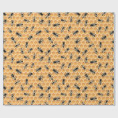 Große Bienenkolonie Honeycomb Geschenkpapier (Flach)