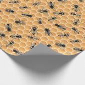 Große Bienenkolonie Honeycomb Geschenkpapier (Ecke)