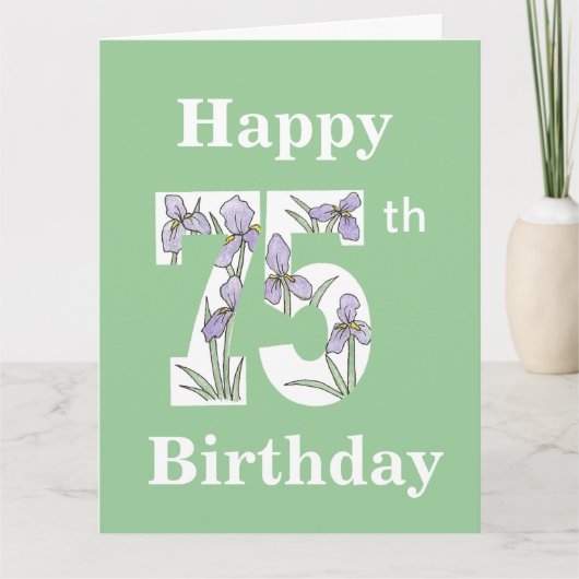 Große Big 75. Geburtstagskarte Karte (Vorderseite)