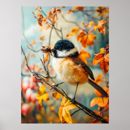 Große Bindung mit Raupen im Herbst Bush Poster (Vorne)