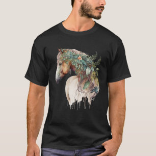 Große Bio Natur farbenfroh Boho Horse Boho Deko T-Shirt