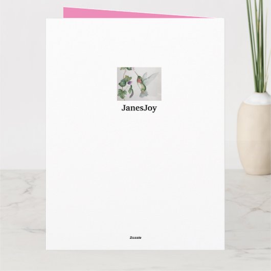 Große Birthday Hummingbird von uns allen Karte (Rückseite)