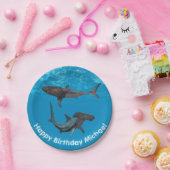 Große Birthday Party beim Weißen Hammerhead Pappteller (Party)