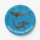 Große Birthday Party beim Weißen Hammerhead Pappteller (Vorderseite)