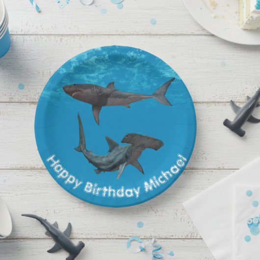 Große Birthday Party beim Weißen Hammerhead Pappteller