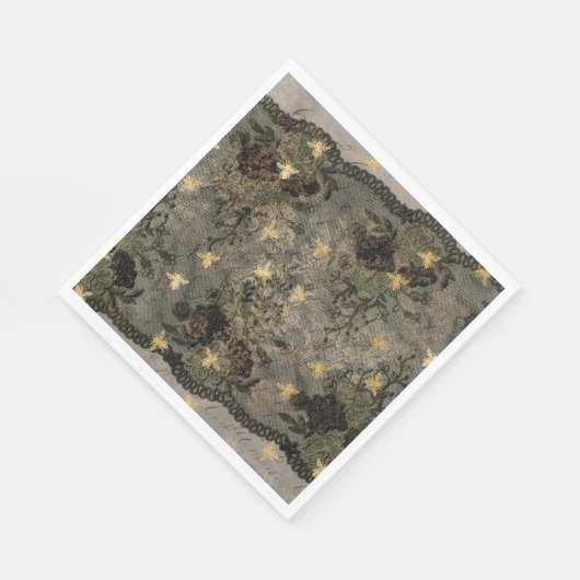 Große Black Lace Gold Bee Serviette (Ecke)