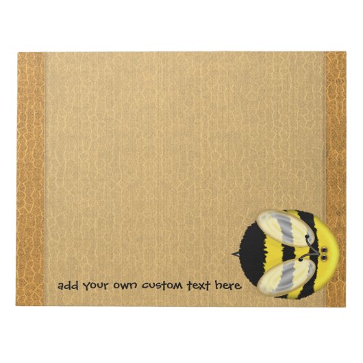 Große Blase Bee Großes benutzerdefiniertes Notepad Notizblock (Vorderseite)