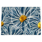 Große blau-gelbe Blumen Nahtloses Muster Geschenktüte (Vorderseite)