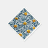 Große blau-gelbe Blumen Nahtloses Muster Serviette (Ecke)