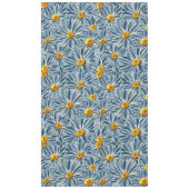 Große blau-gelbe Blumen Nahtloses Muster Tischdecke (Vorderseite)