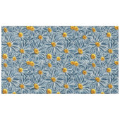 Große blau-gelbe Blumen Nahtloses Muster Tischdecke (Vorderseite (Horizontal))