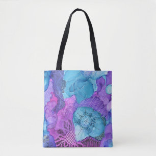 Große Blau-/Lavendel-Tasche Tasche