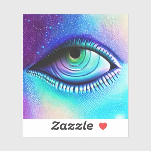 Große blaue Augen spitzartig gruselig Aufkleber (Blatt)