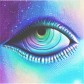 Große blaue Augen spitzartig gruselig Aufkleber (Vorderseite)