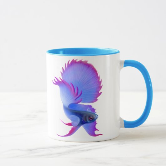 Große blaue Betta Fisch-Tasse Tasse (Rechts)