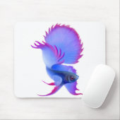 Große blaue Betta Fische Mousepad (Mit Mouse)