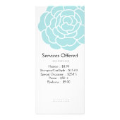 Große blaue Blume hält Gestell-Karte instand Werbekarte (Vorne)