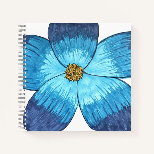 Große blaue Blume Notizblock (Vorderseite)