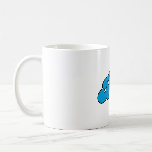 Große blaue Buchstaben Herr-Perfect | Kaffeetasse (Links)