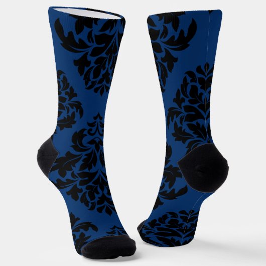 Große blaue Damasle 2 Socken (Gewinkelt)