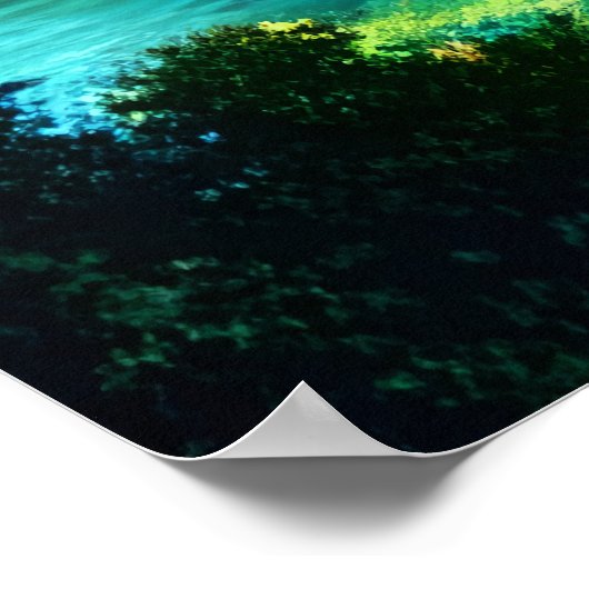 Große blaue Fantasiewesen | AI Art Poster (Ecke)