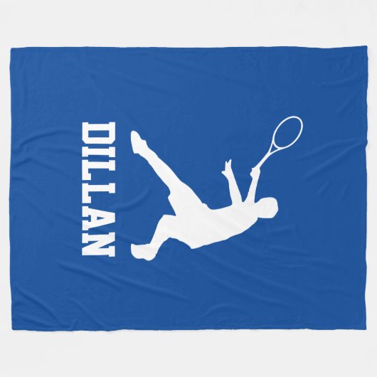 Große blaue Fleecedecke mit Tennisspielername (Vorderseite (Horizontal))