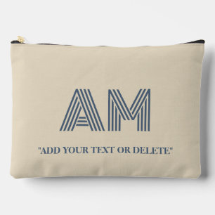 Große blaue geometrische Monogramm-Accessoire-PO Zubehörtasche