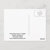 Große Blaue Herde im Flight Bird Kunst Postkarte (Rückseite)