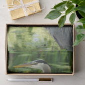 Große Blaue Herde im Teich - Grünbuch Seidenpapier (Geschenk)