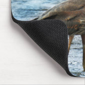 Große Blaue Heron im blauen Wasser Mousepad (Ecke)