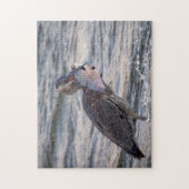 Große Blaue Heron mit riesigem Fisch Puzzle (Vertikal)