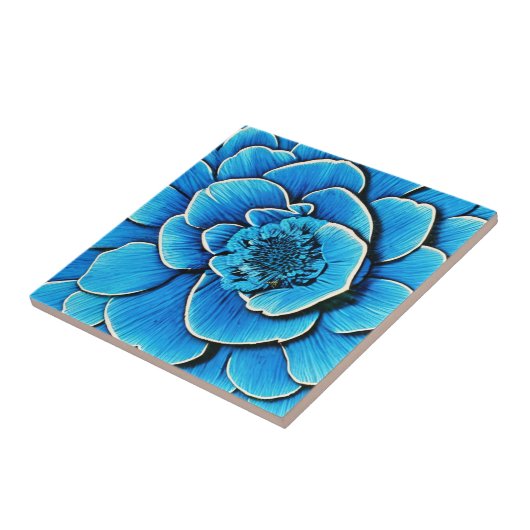 Große Blaue Kamelie Blossom Fliese (Seite)