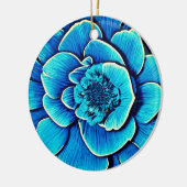 Große Blaue Kamelie Blossom Keramik Ornament (Links)
